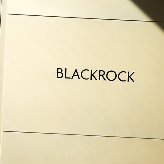 plaque d'immeuble de l'une des adresses de blackrock, le plus gros gestionnaire d'actifs au monde