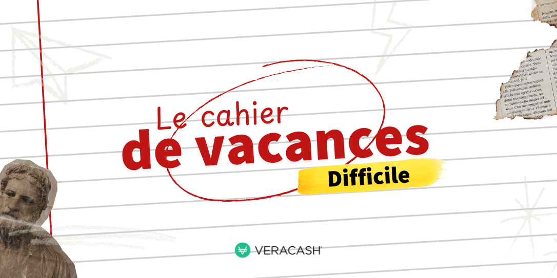 header cahier de vacances VeraCash niveau difficile