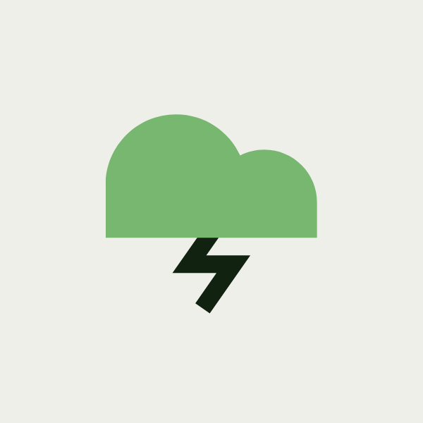 Illustration d'un pictogramme qui représente un nuage avec un orage